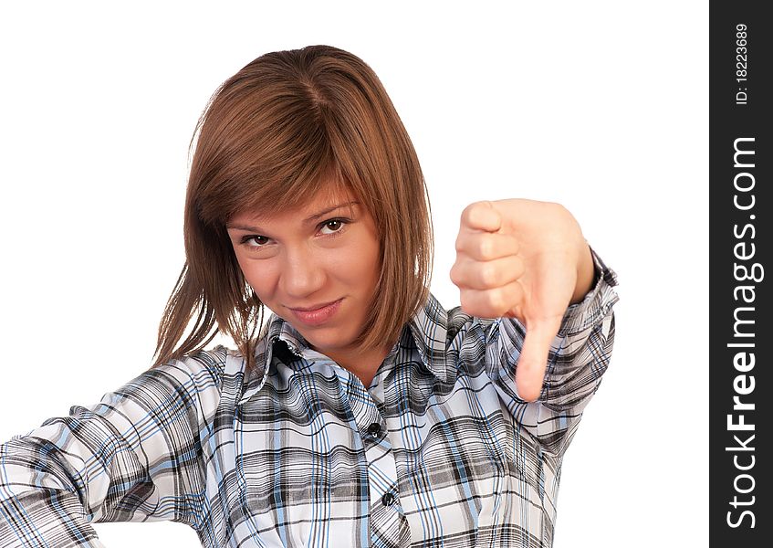 Portrait of a emotional beautiful teenage girl. Isolated on white background. Portrait of a emotional beautiful teenage girl. Isolated on white background.