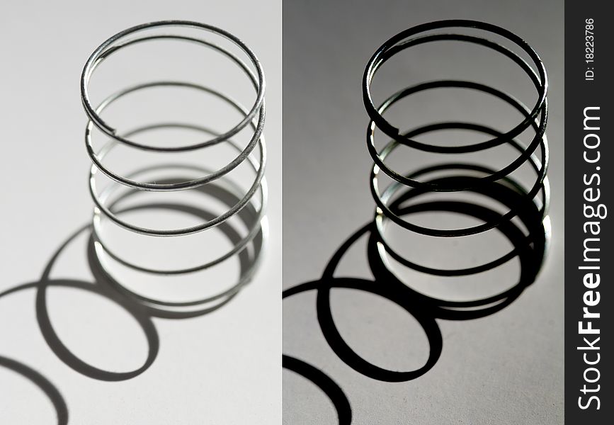 Photo of a helical spring.