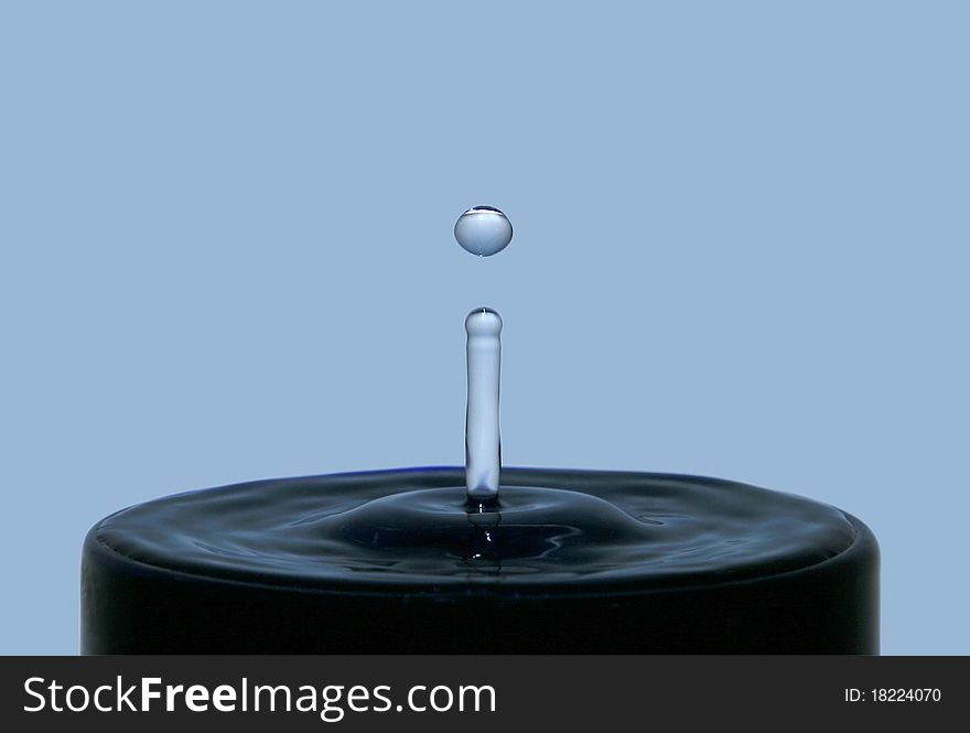 Falling drops of water. Water sculpture. Clipping path.