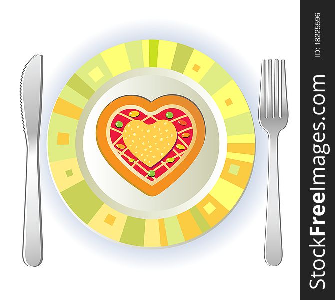 Heart on a plate. Joke for the day of lovers. Heart on a plate. Joke for the day of lovers.