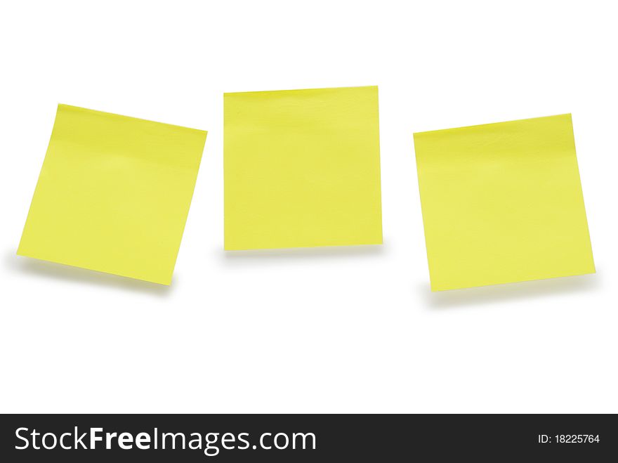 Three yellow sheet reminders on a white background