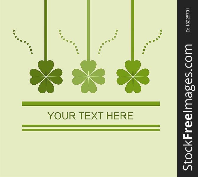 Cute st. patrick's day card with clovers