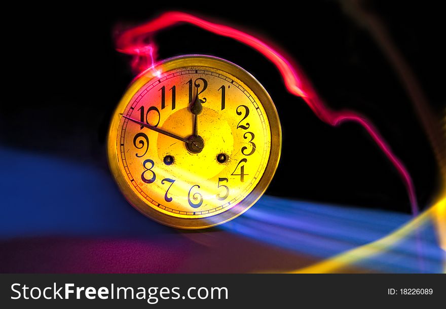 Old Clock with different lighting effects. Old Clock with different lighting effects.