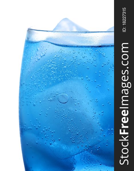 Bubbles trapped  in chilled blue drink. Bubbles trapped  in chilled blue drink.
