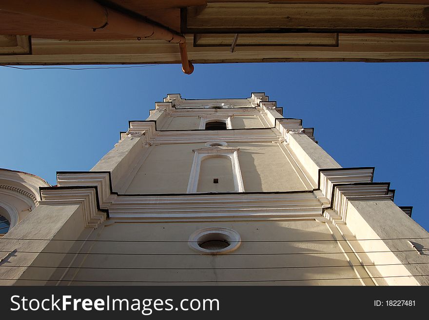 Photograph of St John's Church close to the university in Vilnius, Lithuania, during summer. Photograph of St John's Church close to the university in Vilnius, Lithuania, during summer.