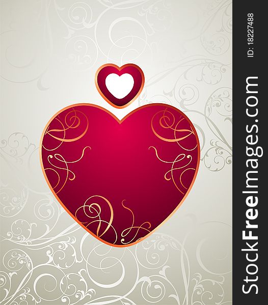 Vector Valentine Background With Floral Heart