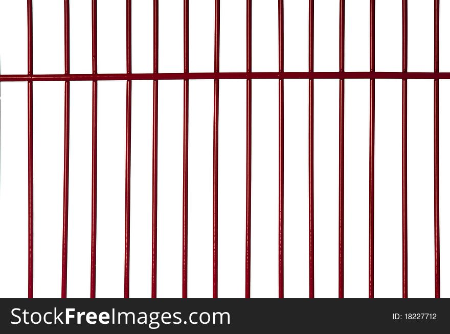 Red metal bars with white background. Red metal bars with white background
