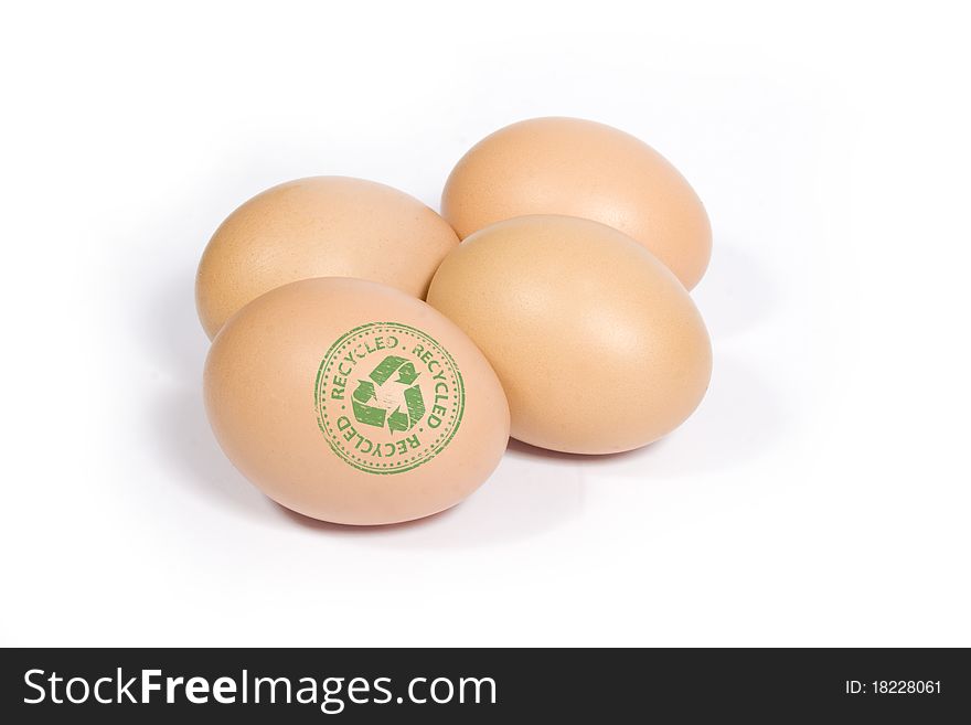 Eggs with RECYCLED rubber stamp impression. Eggs with RECYCLED rubber stamp impression