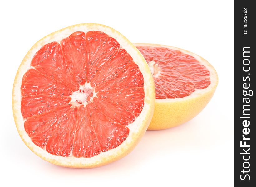 Fresh grapefruit cut in half
