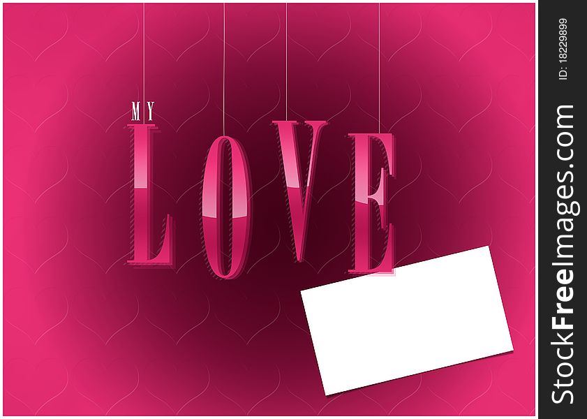 My Love Valentines Card