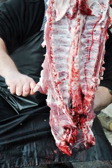 Pig Killing Time Royalty Free Stock Photography