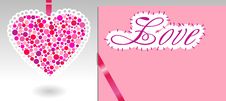 Pink Heart, Ribbon And Paper Royalty Free Stock Photos Pink Heart, Ribbon And Paper Royalty Free Stock Photos