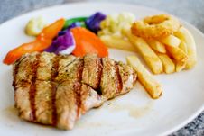 Grilled Pork Steak Set Stock Image Grilled Pork Steak Set Stock Image