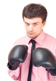 Businessman With Boxing Gloves. Stock Image Businessman With Boxing Gloves. Stock Image