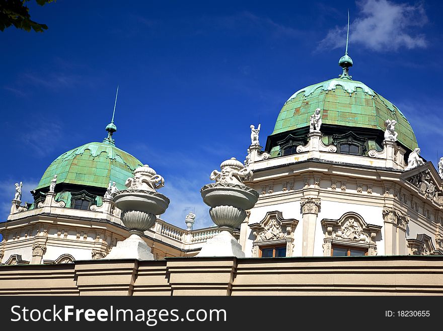 Details of Beautiful tower roof of Upper Belvedere Palace/castle.Vienna,Austria. Details of Beautiful tower roof of Upper Belvedere Palace/castle.Vienna,Austria