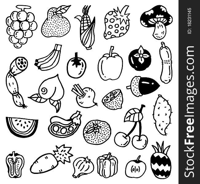 Hand draw vegetable
