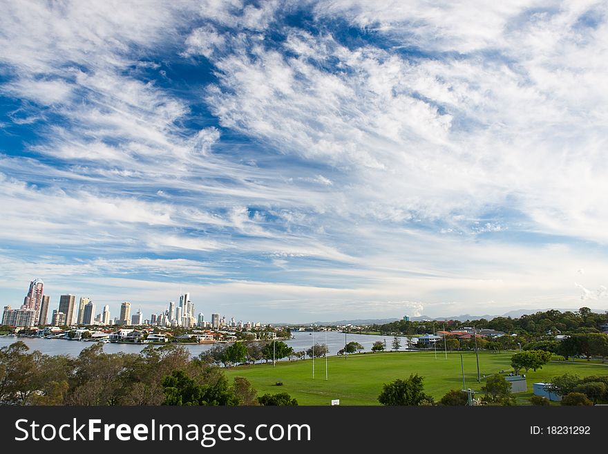 Beuatiful sky over a city. Beuatiful sky over a city