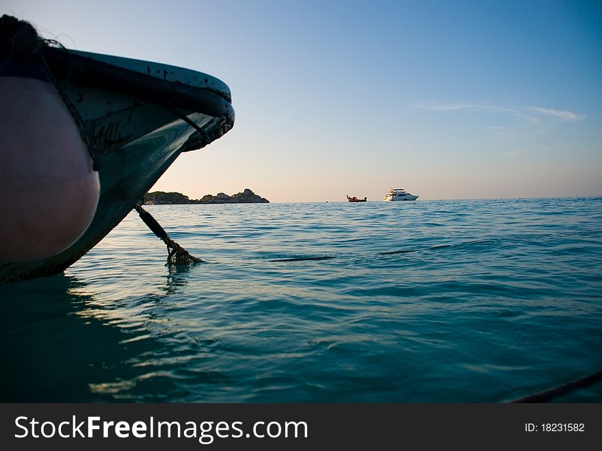 Boat on the sea in Similan Thailand. Boat on the sea in Similan Thailand.