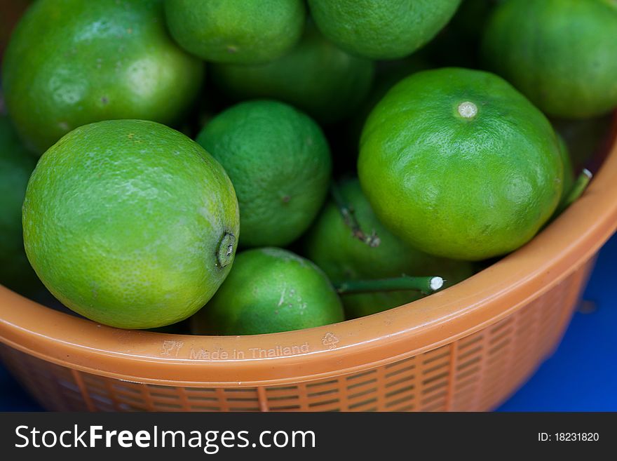 Fresh And Green Lemons