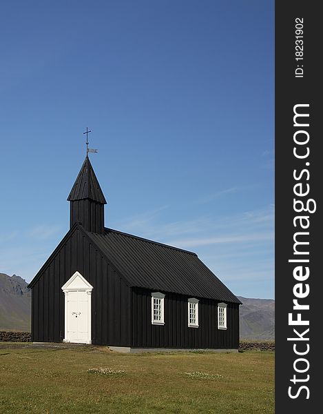 The black church at Búðir on Snaefellsnes peninsula, Iceland. The black church at Búðir on Snaefellsnes peninsula, Iceland