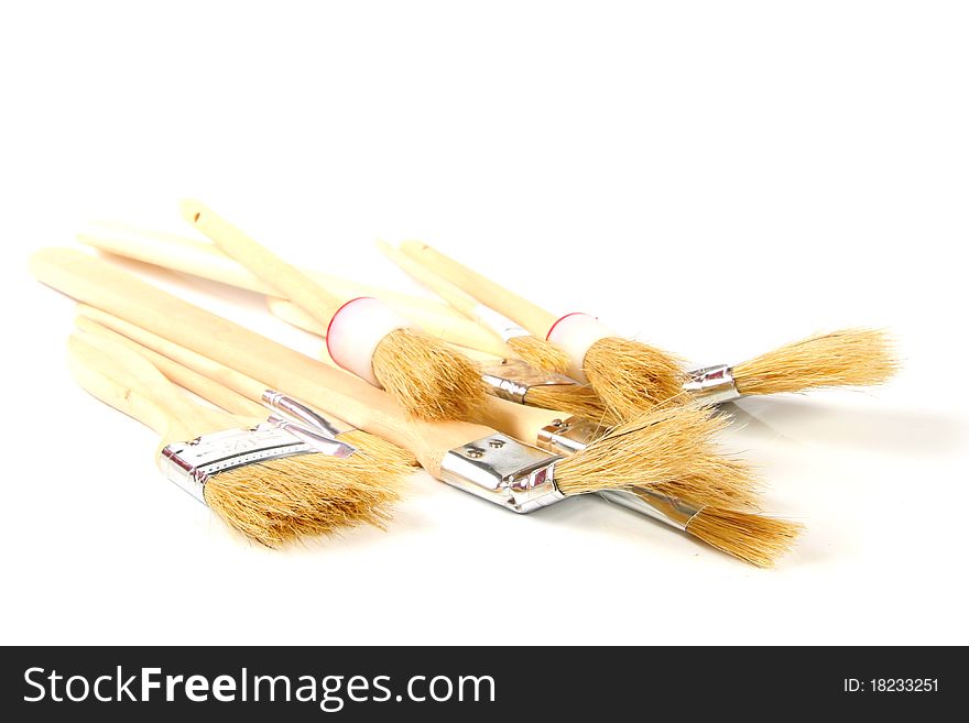 Paintbrushes isolated on white background