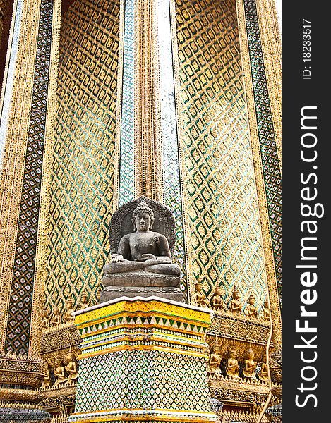 Ancient image of buddha in temple thai art. Ancient image of buddha in temple thai art