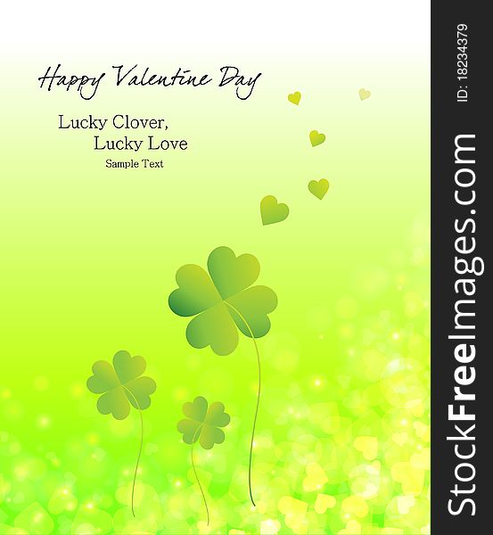 Valentine's Day, love's hearts lucky clover