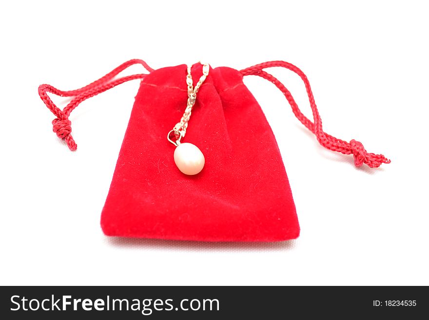 Ornament with pearls in gift package
