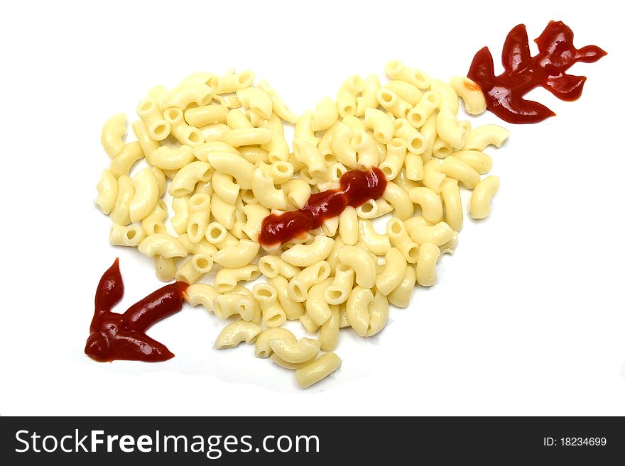 Photo of unusual heart from macaroni