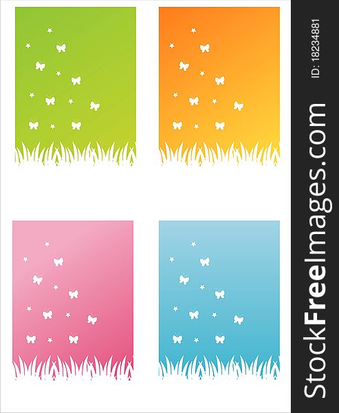 Set of 4 nature backgrounds