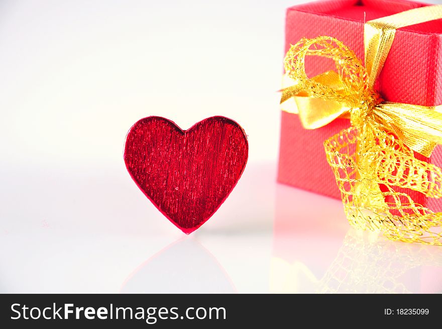 Red heart and gift box