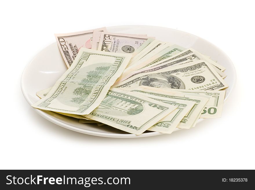 Creative money food isolated on white background