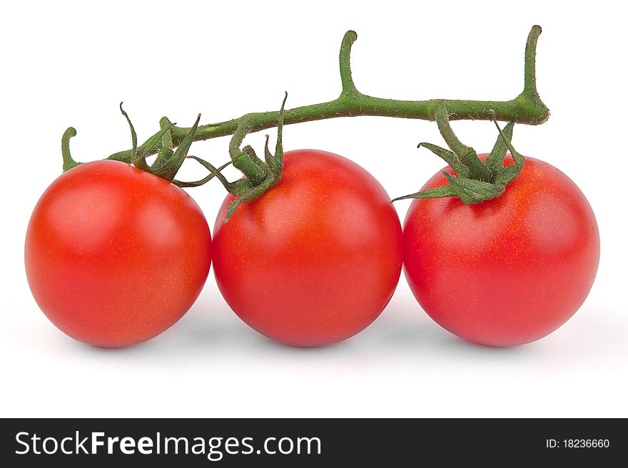 Fresh red tomatoes isolated on white background