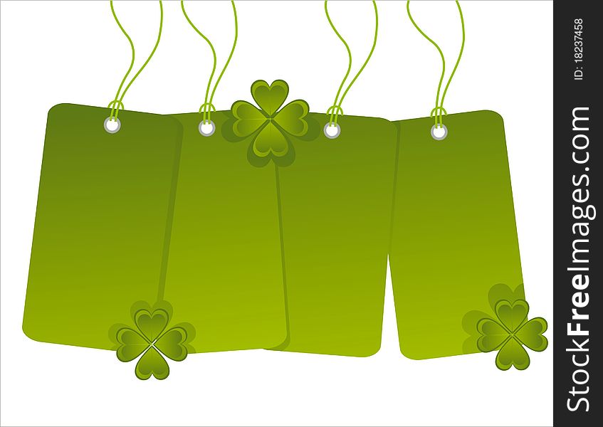 St. patrick's day sale tags with clovers