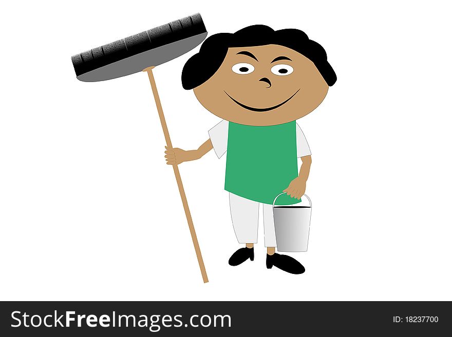 Vector illustration of cleaner under the white background