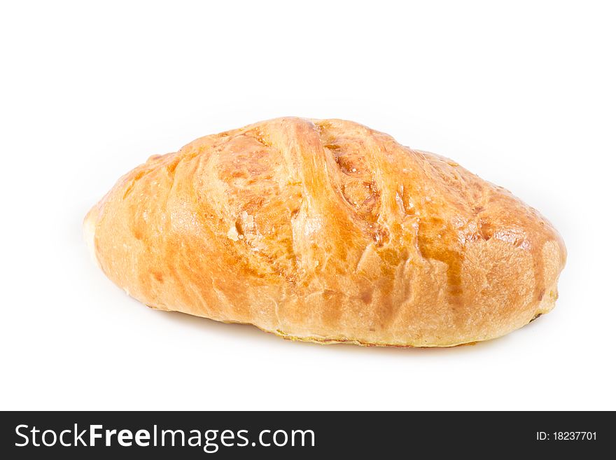 A bread on white background
