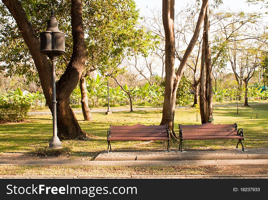 Couple bench in the  park, Thailand. Couple bench in the  park, Thailand