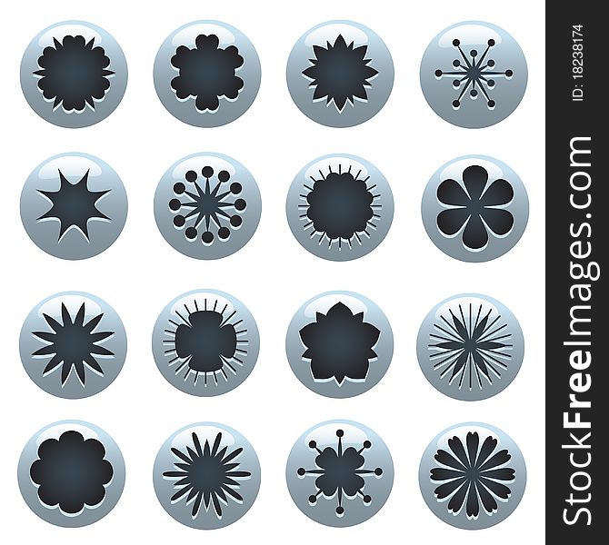 Set of floral symbols vector