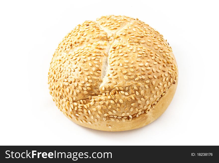 Sesame Bread on white background