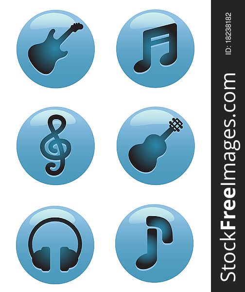 Set of music icons vector