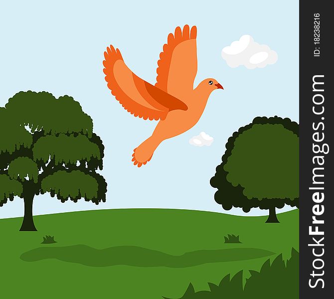 Bird with nature background vector