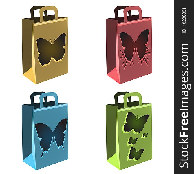 Set of shopping bag vector