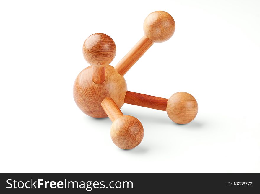 Wooden massager on a white background