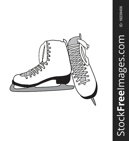 White Pair of Figure Skates