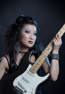 Woman Rock With Guitar Stock Images Woman Rock With Guitar Stock Images