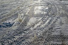 Wintery Tire Tracks Stock Photography Wintery Tire Tracks Stock Photography