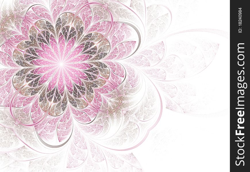 Sweet pink fractal flower, romantic modern design. Sweet pink fractal flower, romantic modern design