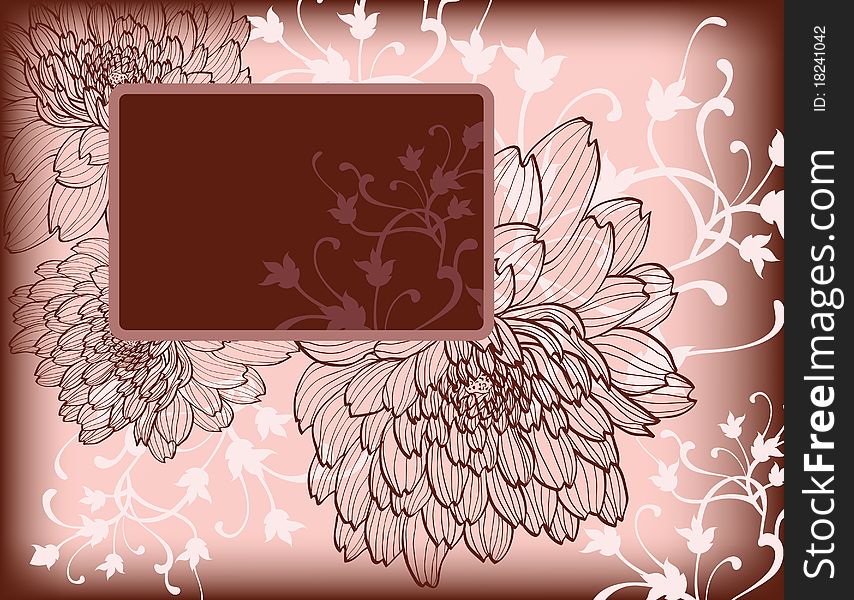 Vintage background with decorative flowers