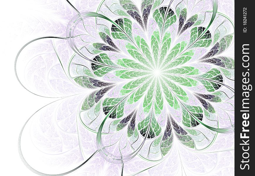 Abstract fractal spring blossom on white background