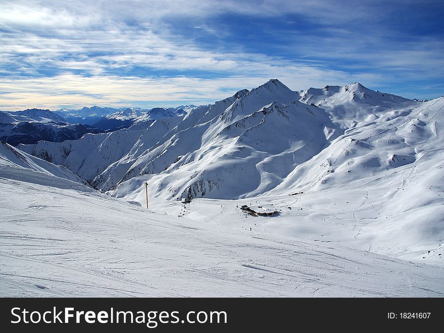 Skiing in the Austrian Alps. Skiing in the Austrian Alps